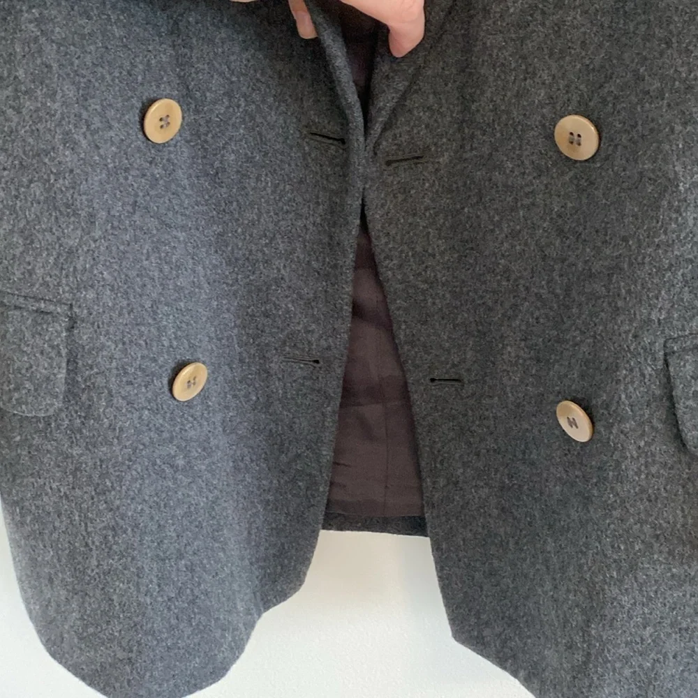 J. Crew Dark Heather Gray Wool Cashmere Blend Coat Blazer size 8 - Picture 6 of 9